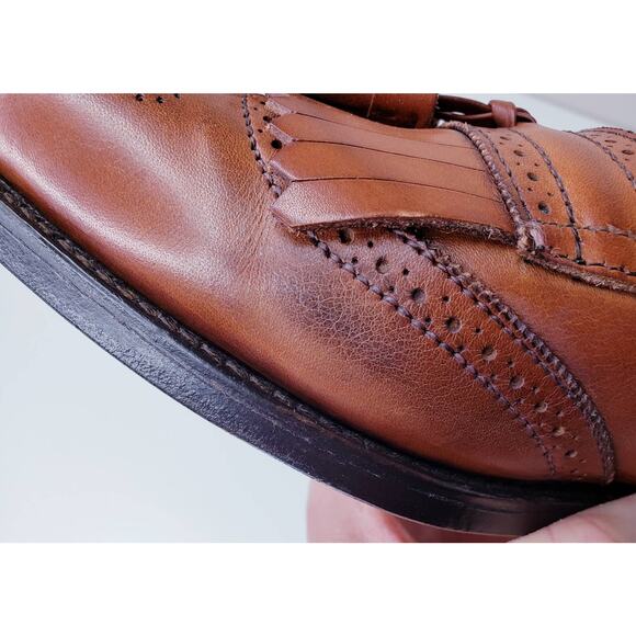 ALLEN EDMONDS BRIDGETON Kiltie Tassel Brogue Loafers Men's Size 8.5D Brown EUC - Picture 13 of 16